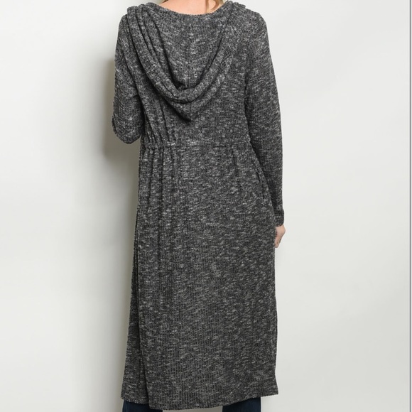 LAST 2‼️CHARCOAL cardigan with - Hoodie - Picture 3 of 3